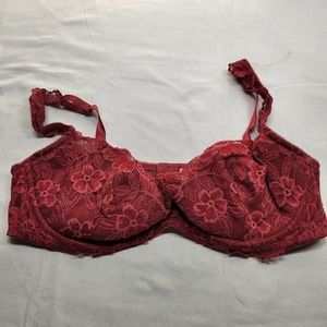 Victoria's Secret Lined Lace Bra Size 36D Dark Pink